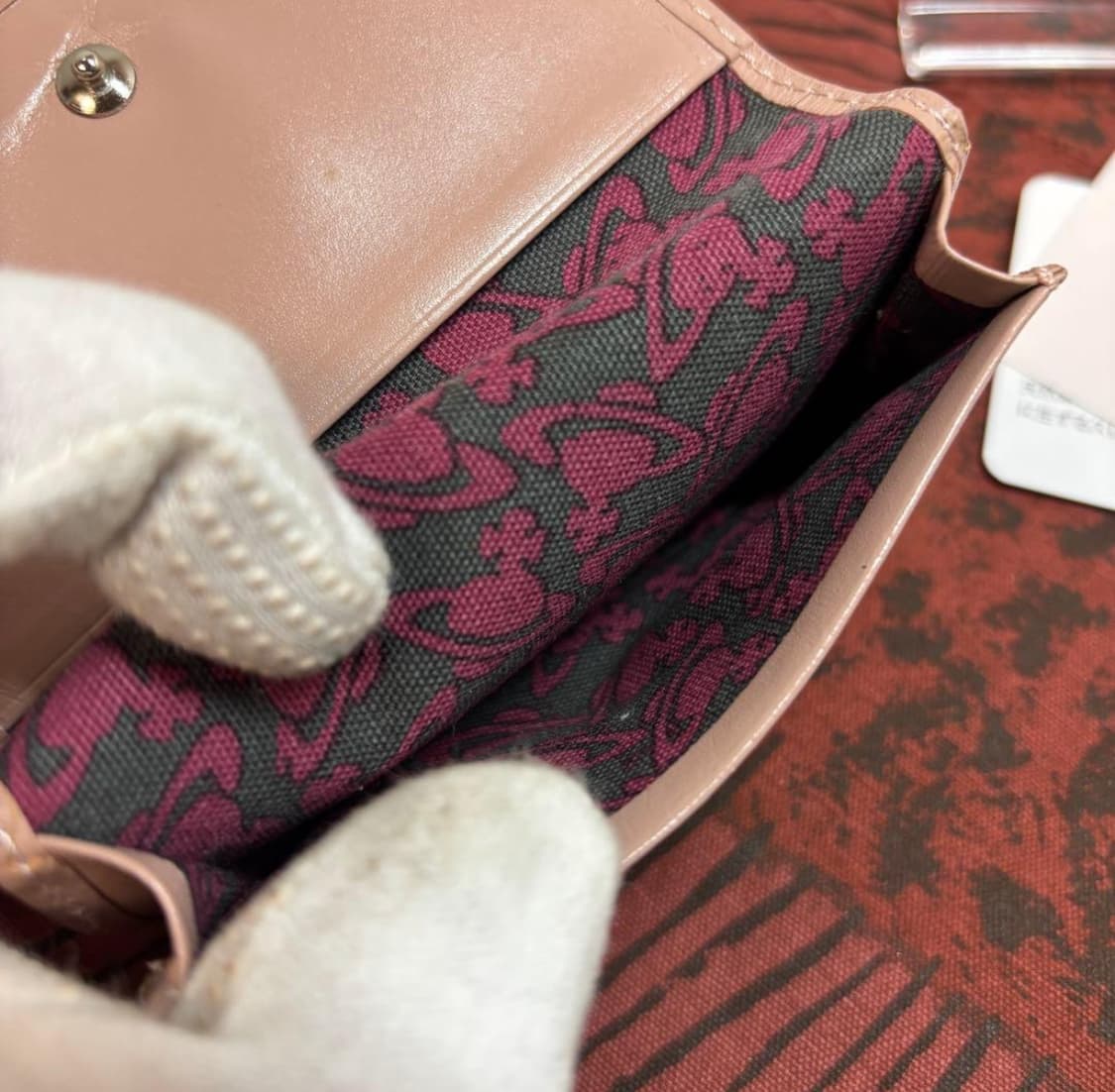 비비안웨스트우드 빈티지  water orb 카드지갑 핑크베이지 상품이미지8