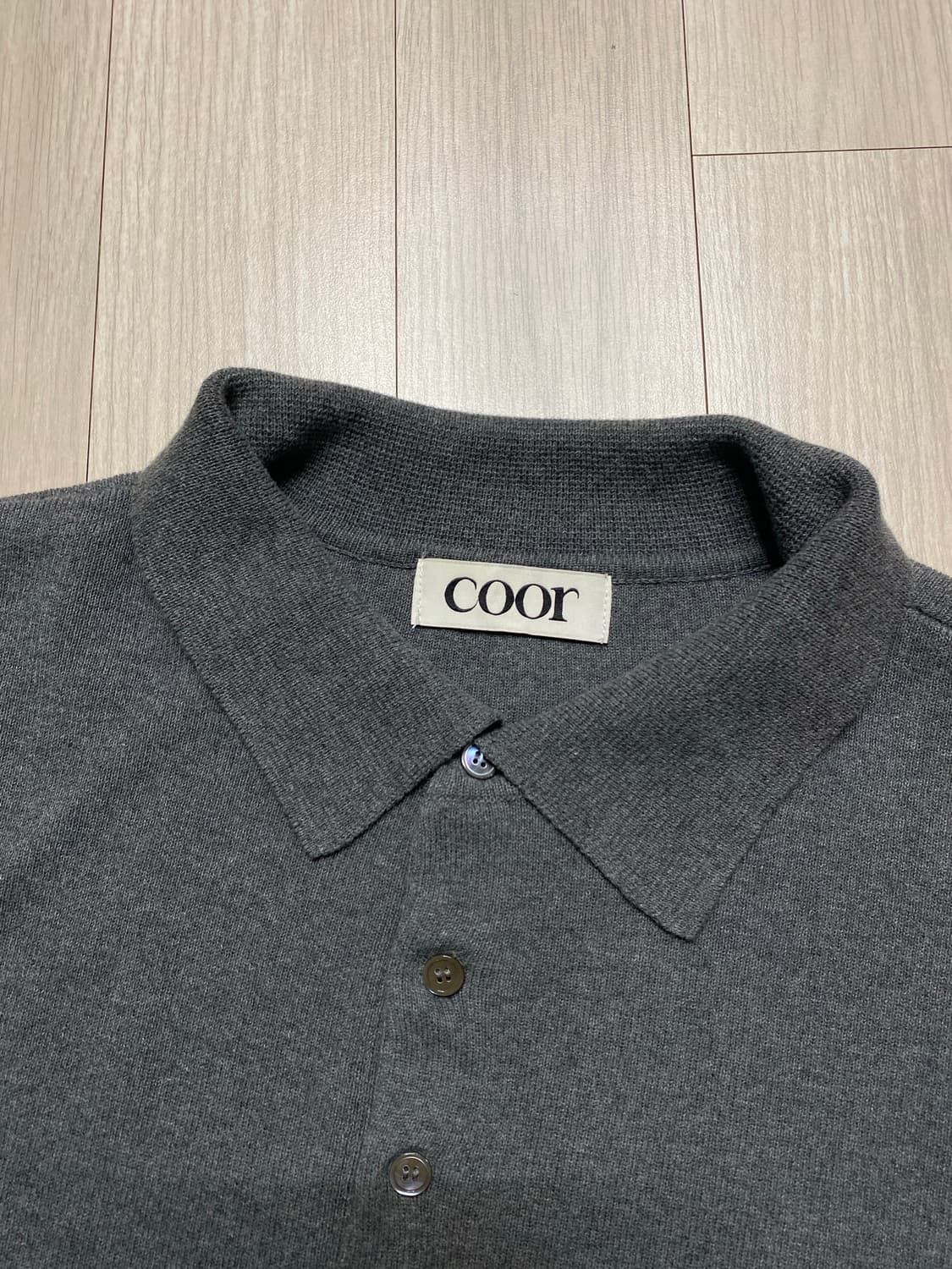 (m) 쿠어 컴팩트 샌디 폴로 니트 차콜 그레이 상품이미지5