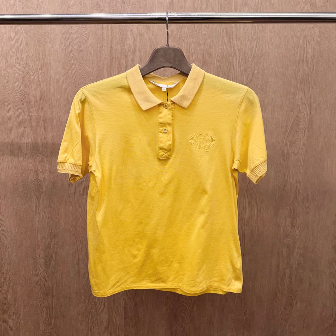 크리스찬 디올 반팔 티셔츠 카라넥 로고 자수 골지 디테일 옐로우 상품이미지2