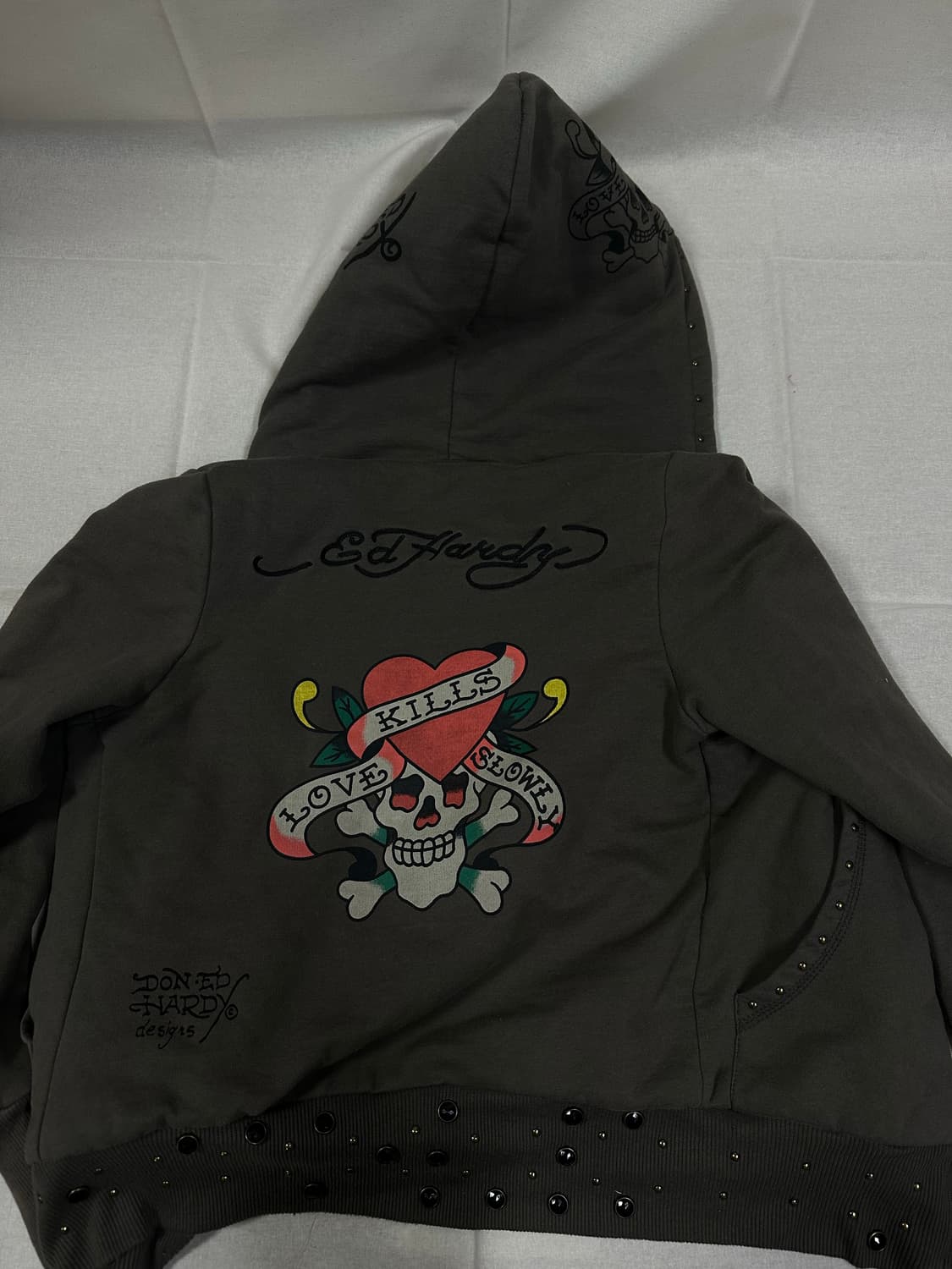 에드 하디 털안감 후드 집업 (44추정) 상품이미지3