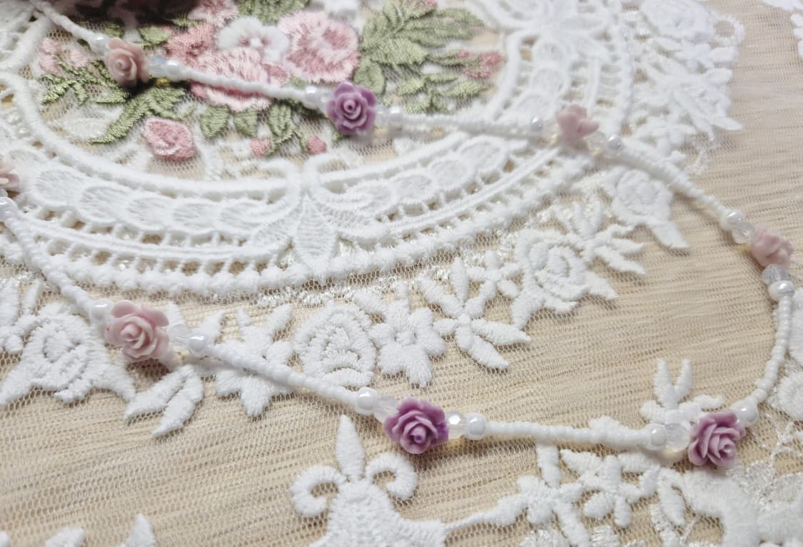 핸드메이드 송석장미 비즈목걸이 상품이미지5