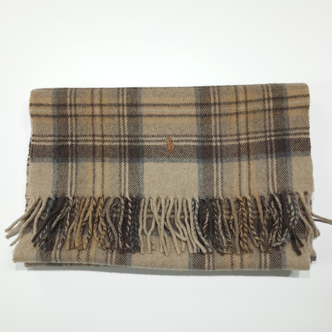 MX625 폴로 00s 이태리판 울캐시미어 타탄체크 카멜 머플러목도리 상품이미지7