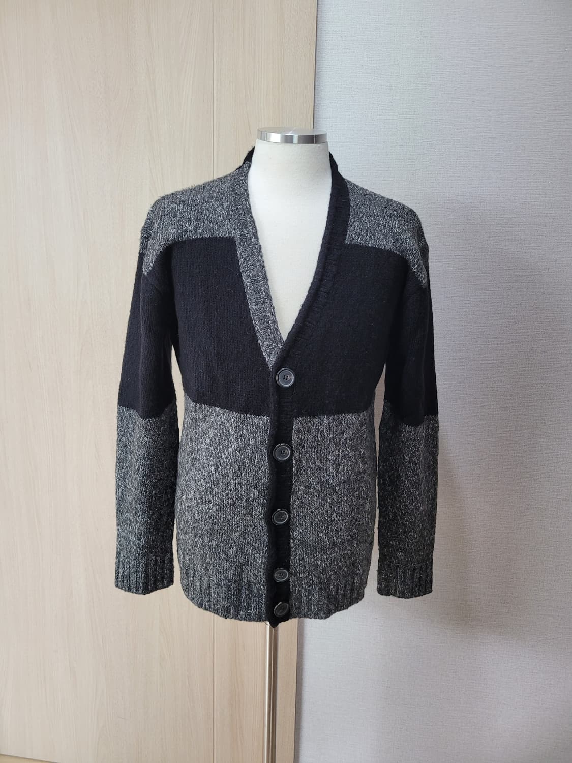 OPT 남자 블럭 가디건 XL 다크그레이 상품이미지2