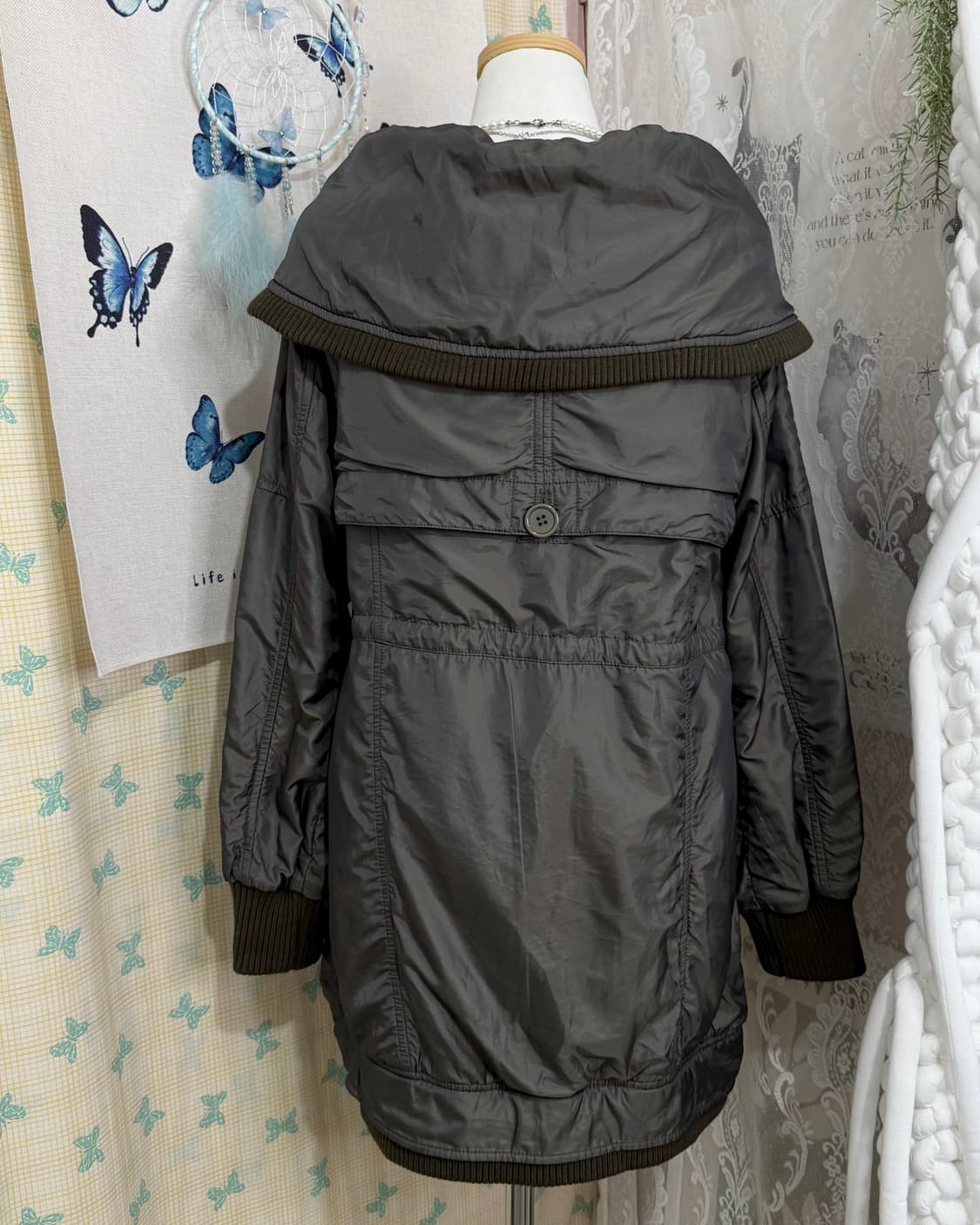 쿨 카키 빅 카라 야상 자켓 상품이미지9