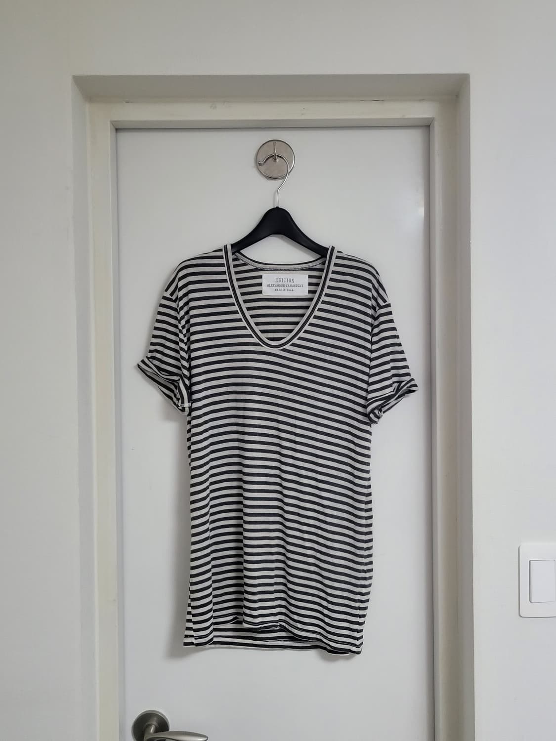 U neck border t-shirt 상품이미지1