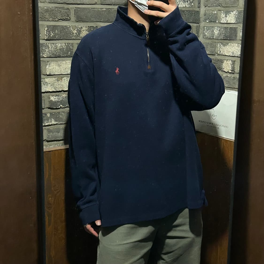 XXL) 폴로 랄프로렌 네이비 반집업 풀오버 코튼 니트 상품이미지9