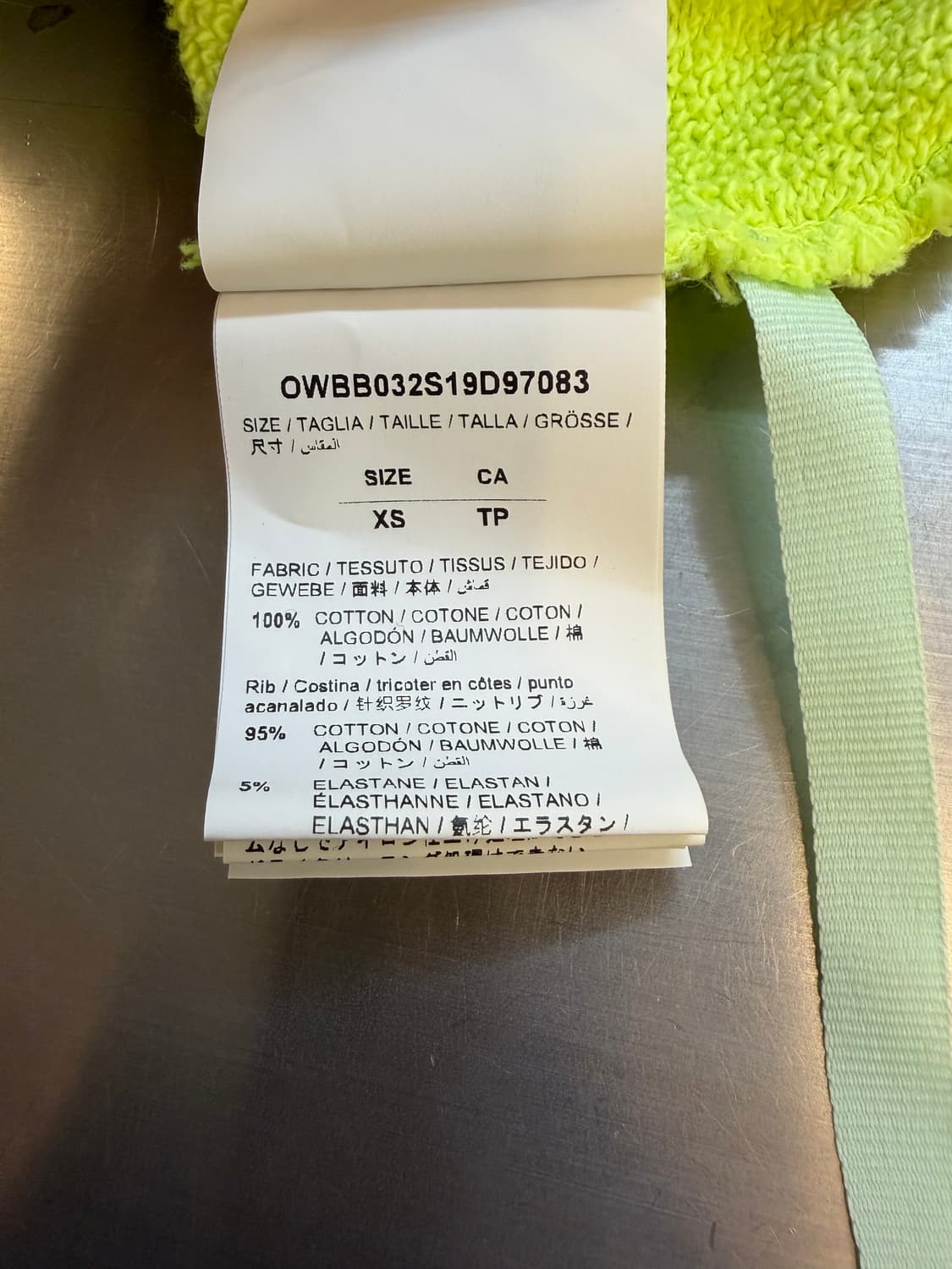 오프화이트 네온 디아고널 애로우 후드티 상품이미지5