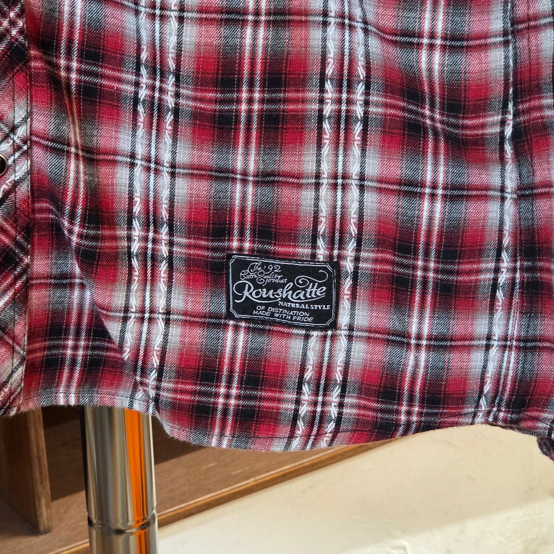 JPN  벨티드 포켓 레드 체크셔츠 상품이미지5