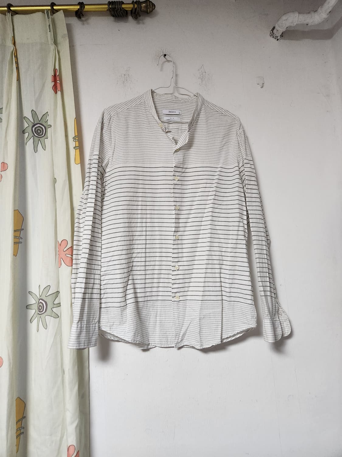 지오지아 스트라이프 헨리넥 셔츠 105 상품이미지1