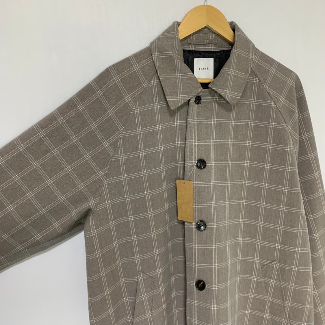 빔즈 JPN 빈티지 롱 체크 블레이저 트렌치 코트 L 남녀공용 상품이미지4