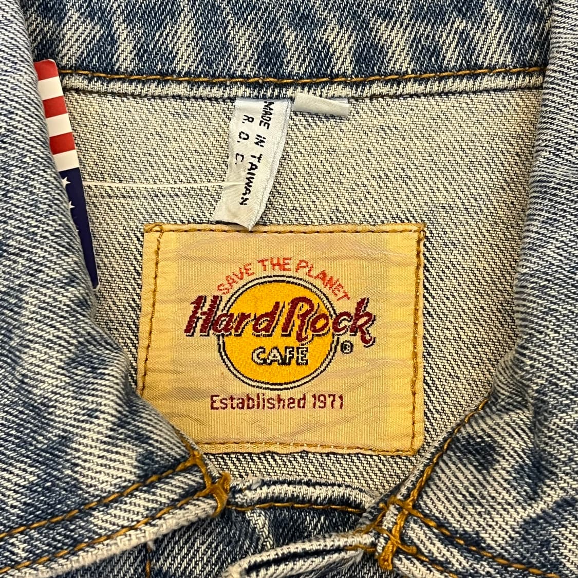 레어 90s 빈티지 하드락카페 도쿄 데님자켓 청자켓 상품이미지6