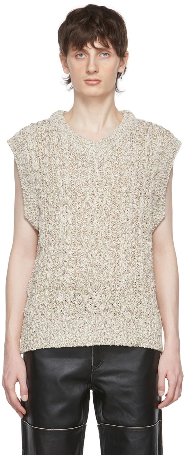 앤더슨벨 베이지 코튼 베스트 / 남성 조끼/ 남성 베스트  상품이미지1