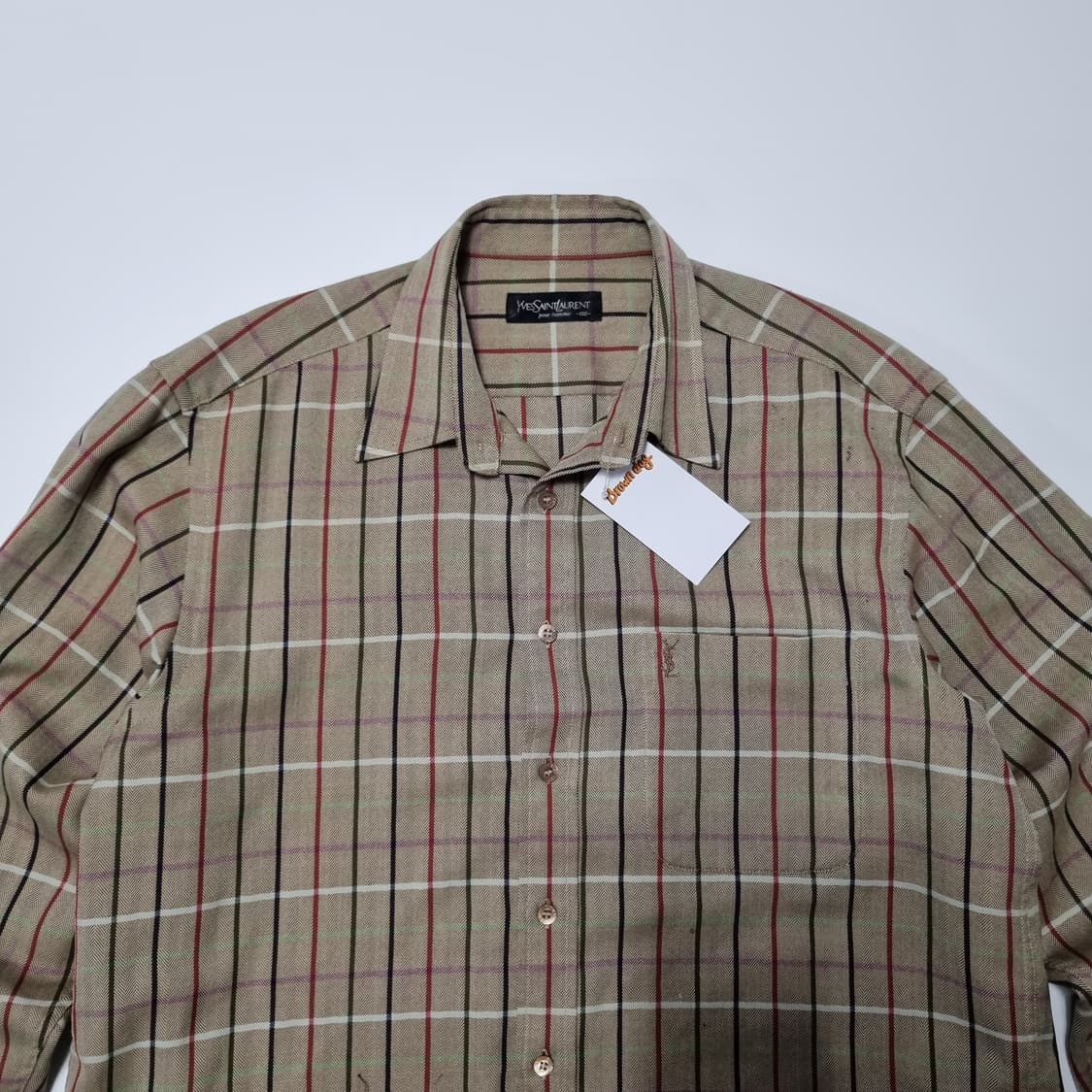 입생로랑 브라운 체크셔츠  상품이미지4