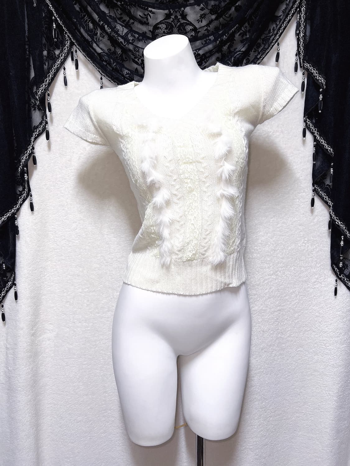 윈터페어리 래빗퍼 반팔니트 로걀탑 로맨틱갸루 시로 달천 핀터 헤이세이 상품이미지7