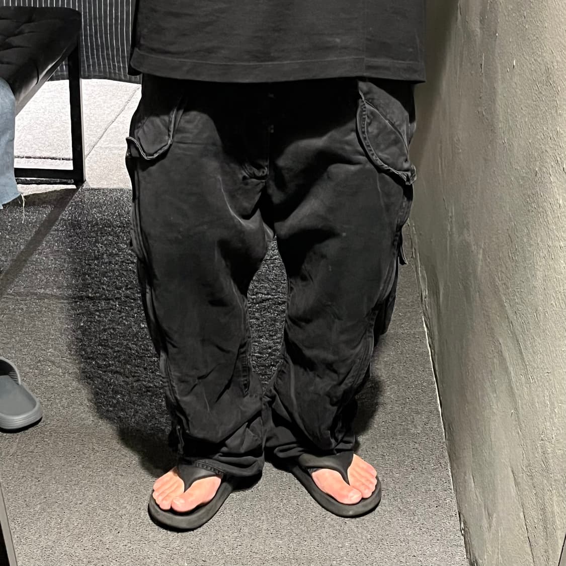 스톤아일랜드 차콜 택티컬 유틸리티 버튼플라이 린넨블렌드 카고바지 카고팬츠 상품이미지4