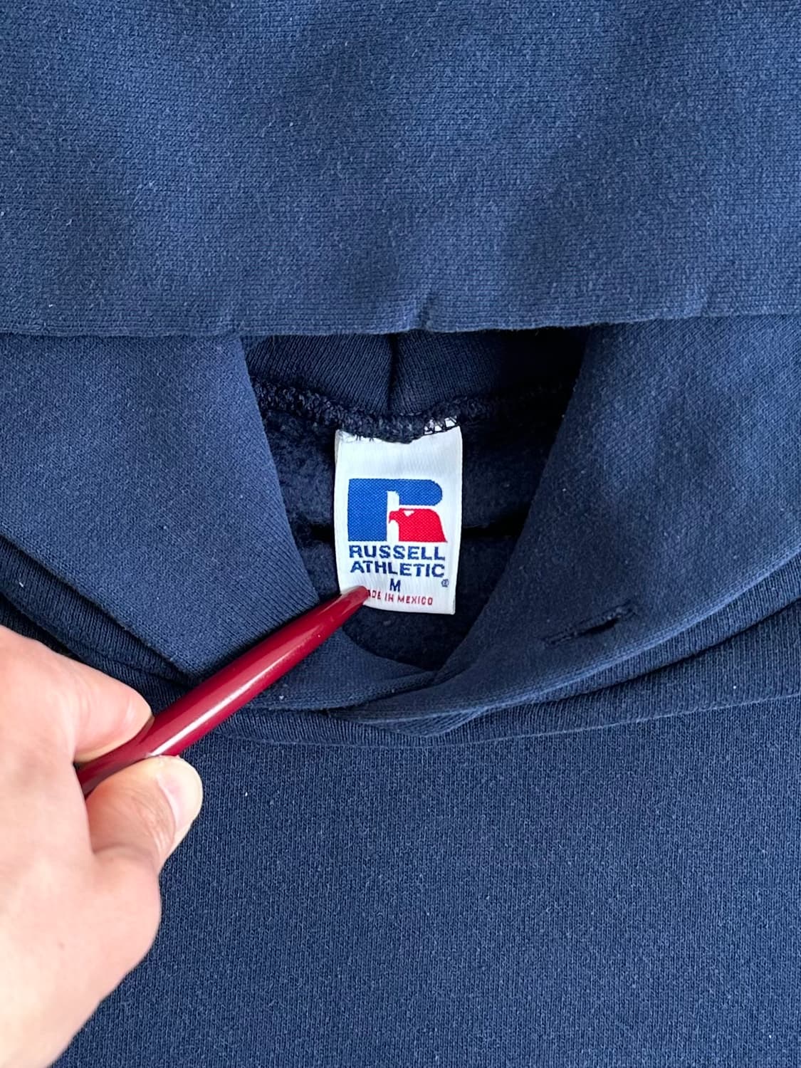 90s 빈티지 러셀 후드 네이비 M 상품이미지6