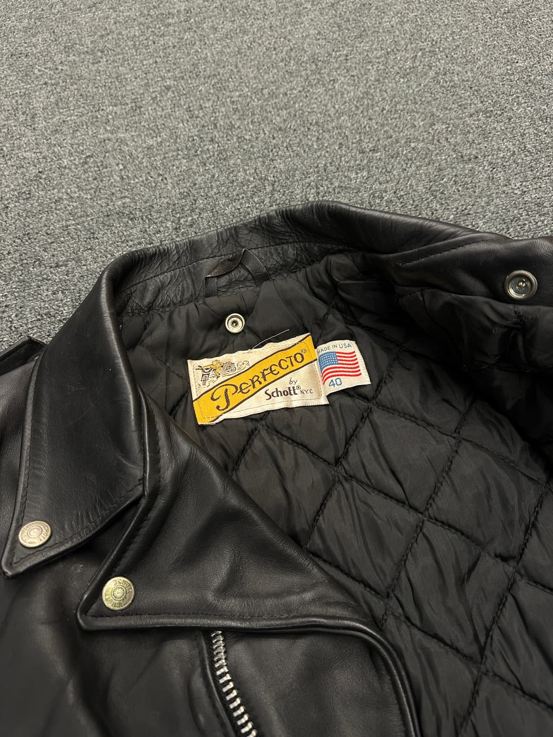 90s 쇼트 618 퍼펙토 가죽 라이더자켓 40 상품이미지3