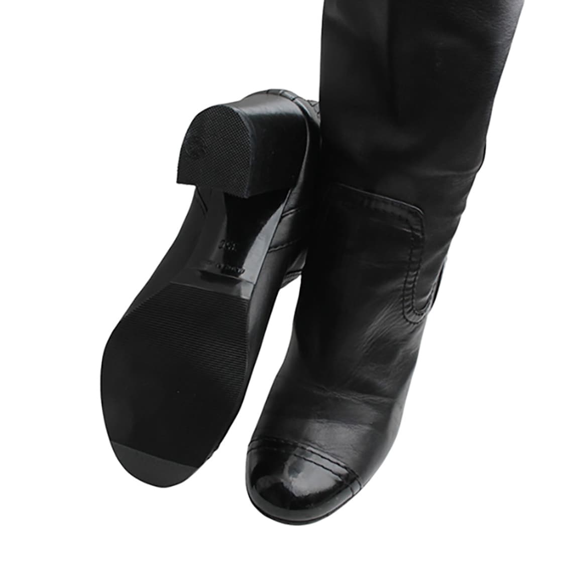 샤넬 블랙 캡토 스티치 롱부츠 36 상품이미지3