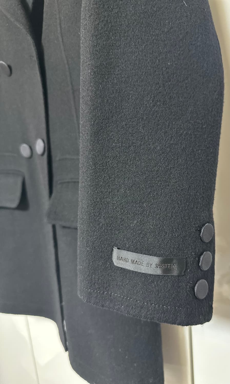 한섬시스템 캐시미어울블랙 더블 버튼 자켓 상품이미지3