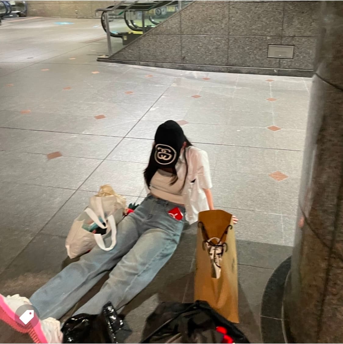 스투시 빅 링크 로우 스트랩백 캡 블랙 상품이미지2