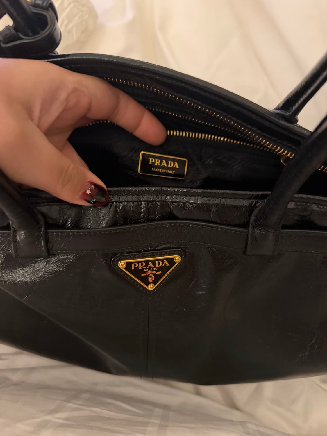 프라다 보니 라지 가죽 핸드백 상품이미지2