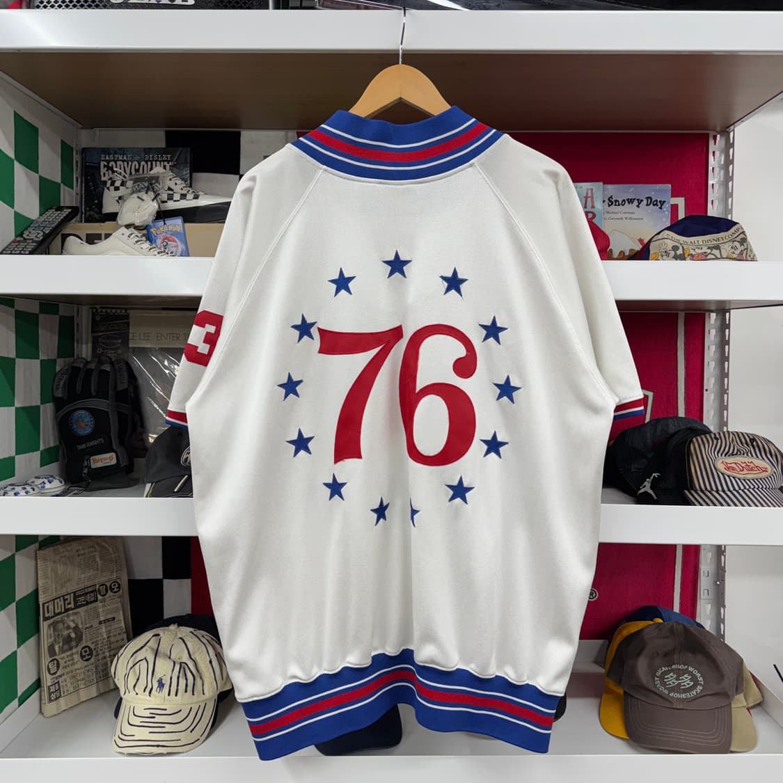 90s 미첼앤네스 필라델피아 식서스 반집업 져지 made in KOREA 상품이미지4