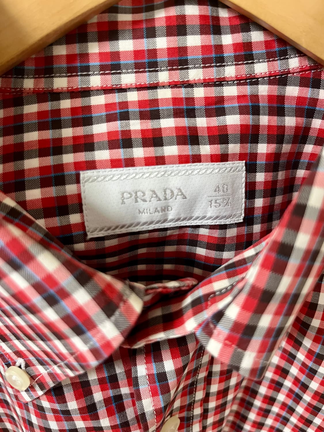 PRADA 체크 셔츠 40/180/100A 정품 상품이미지3
