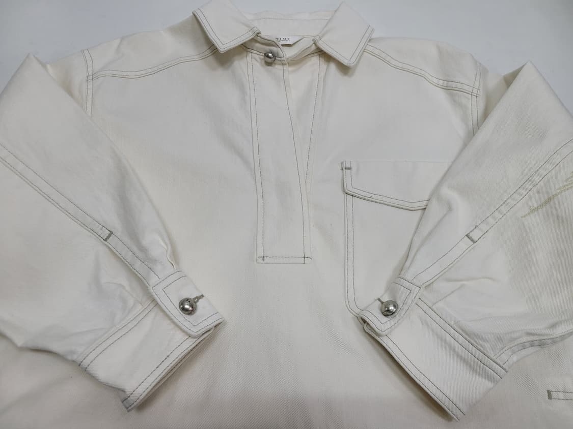 TIME 한섬 타임 데님 풀오버 셔츠 / 여 82 아이보리
 상품이미지3