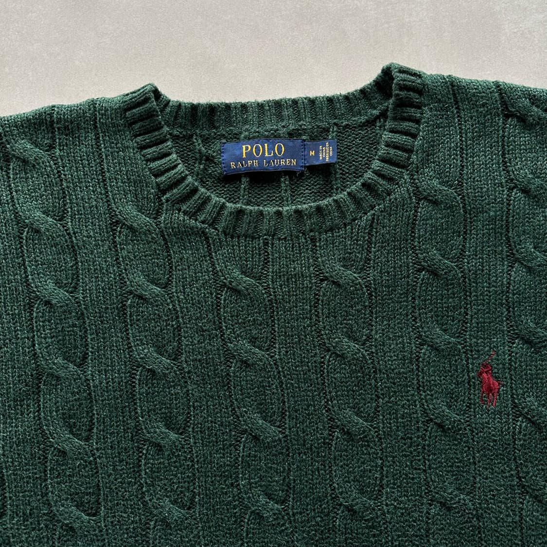 [M]폴로 랄프로렌 꽈배기 케이블 니트 그린 상품이미지7