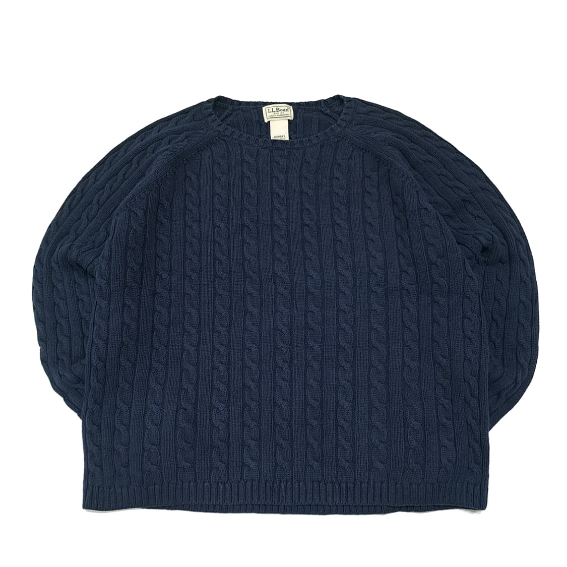 CL075 L 엘엘빈 90s  다크 네이비 피셔맨 케이블 니트 상품이미지1