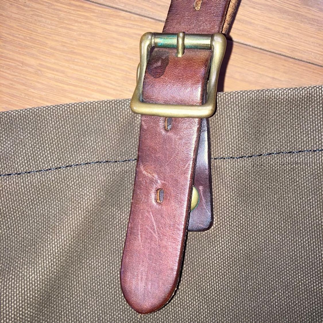 Slow  빈티지 레더 캔버스 토트백 상품이미지3