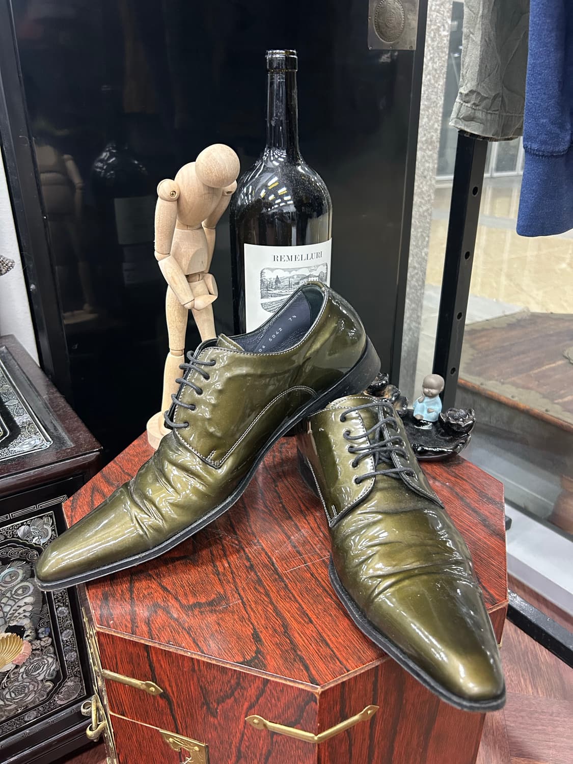 돌체앤가바나 이탈리안 올리브 페이턴트 더비슈즈 size260-265 상품이미지1