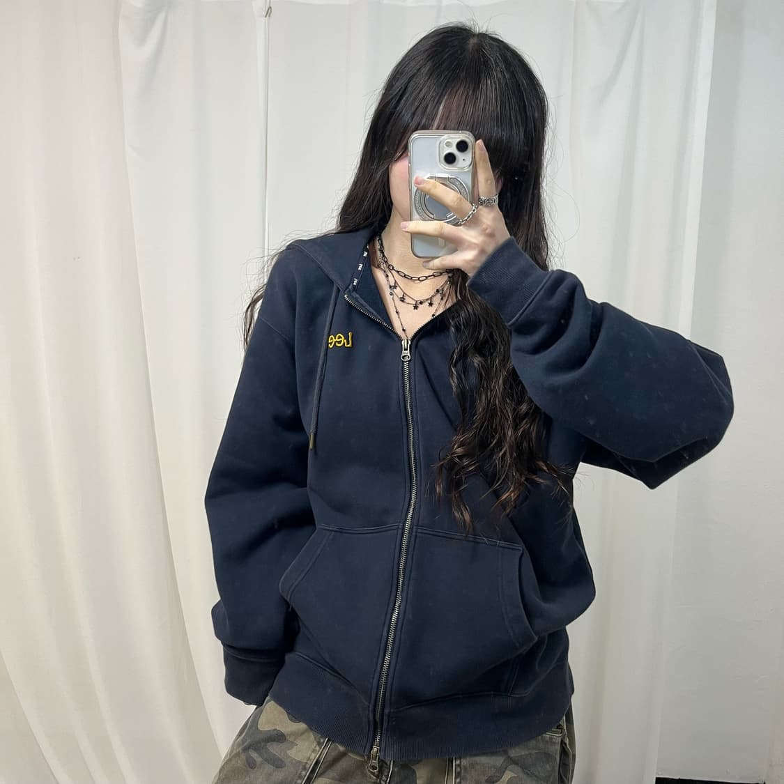 LEE Navy Hoodie Zip-up 상품이미지1