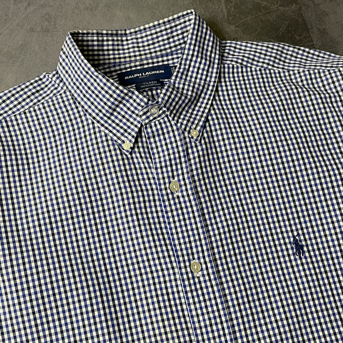 RALPH LAUREN 랄프로렌 빈티지 블루블랙 체크 코튼셔츠 상품이미지2