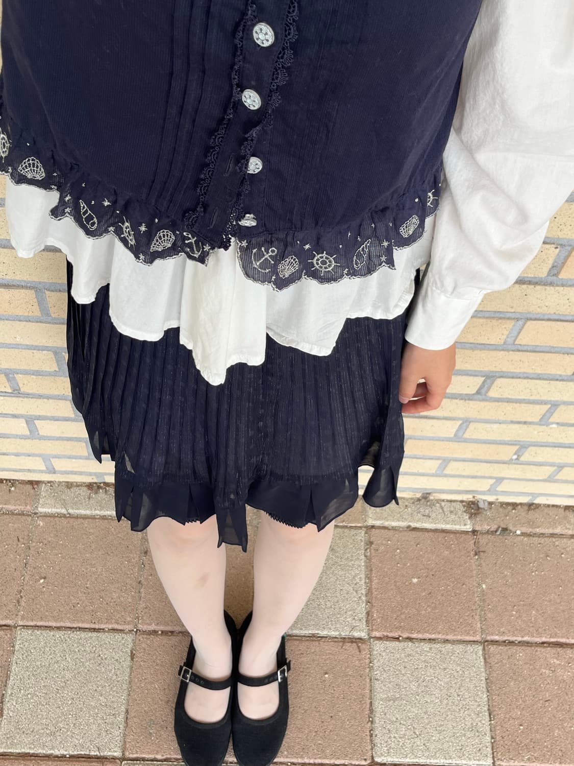Pleated Dot Skirt 레이어 도트 스커트 상품이미지5