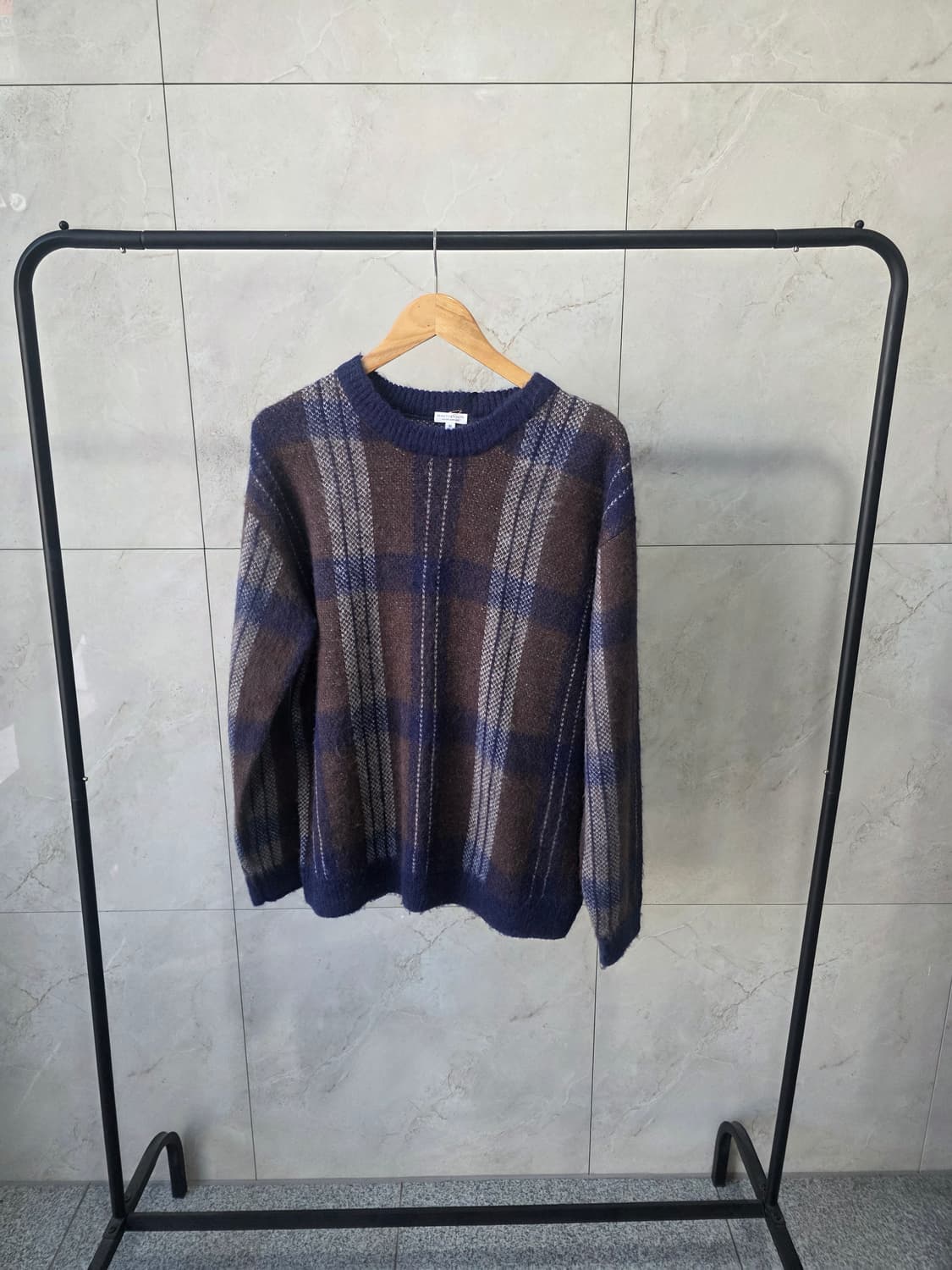 남자 체크니트 상품이미지1