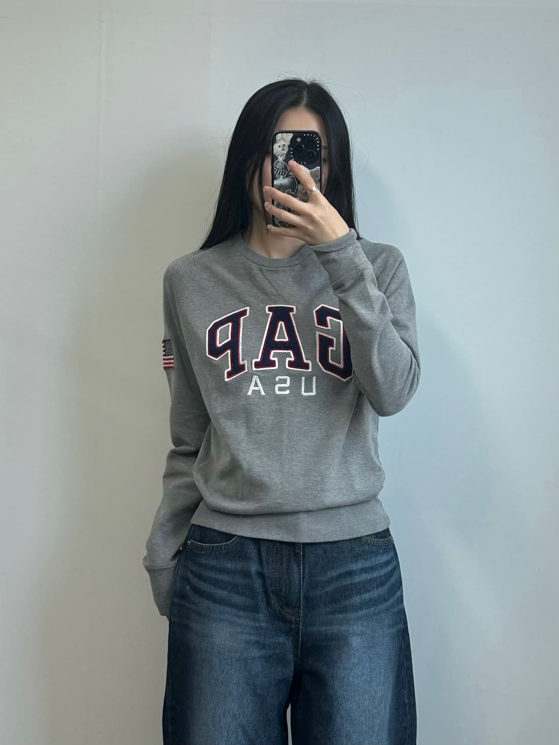 Gap 갭 usa 성조기 그레이 맨투맨 상품이미지1