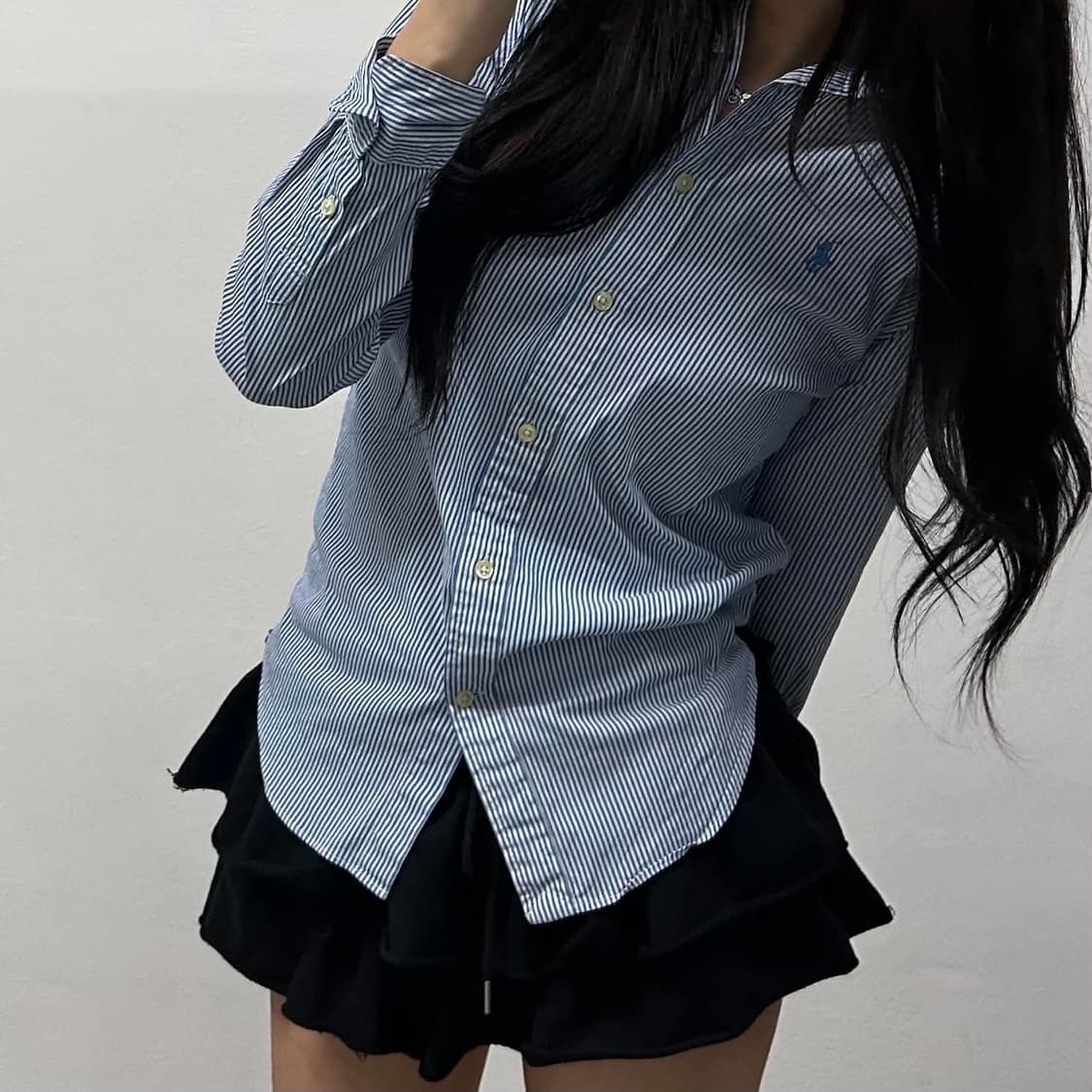 폴로 랄프로렌 현행QR 스트라이프 걸즈 셔츠(6) 상품이미지2