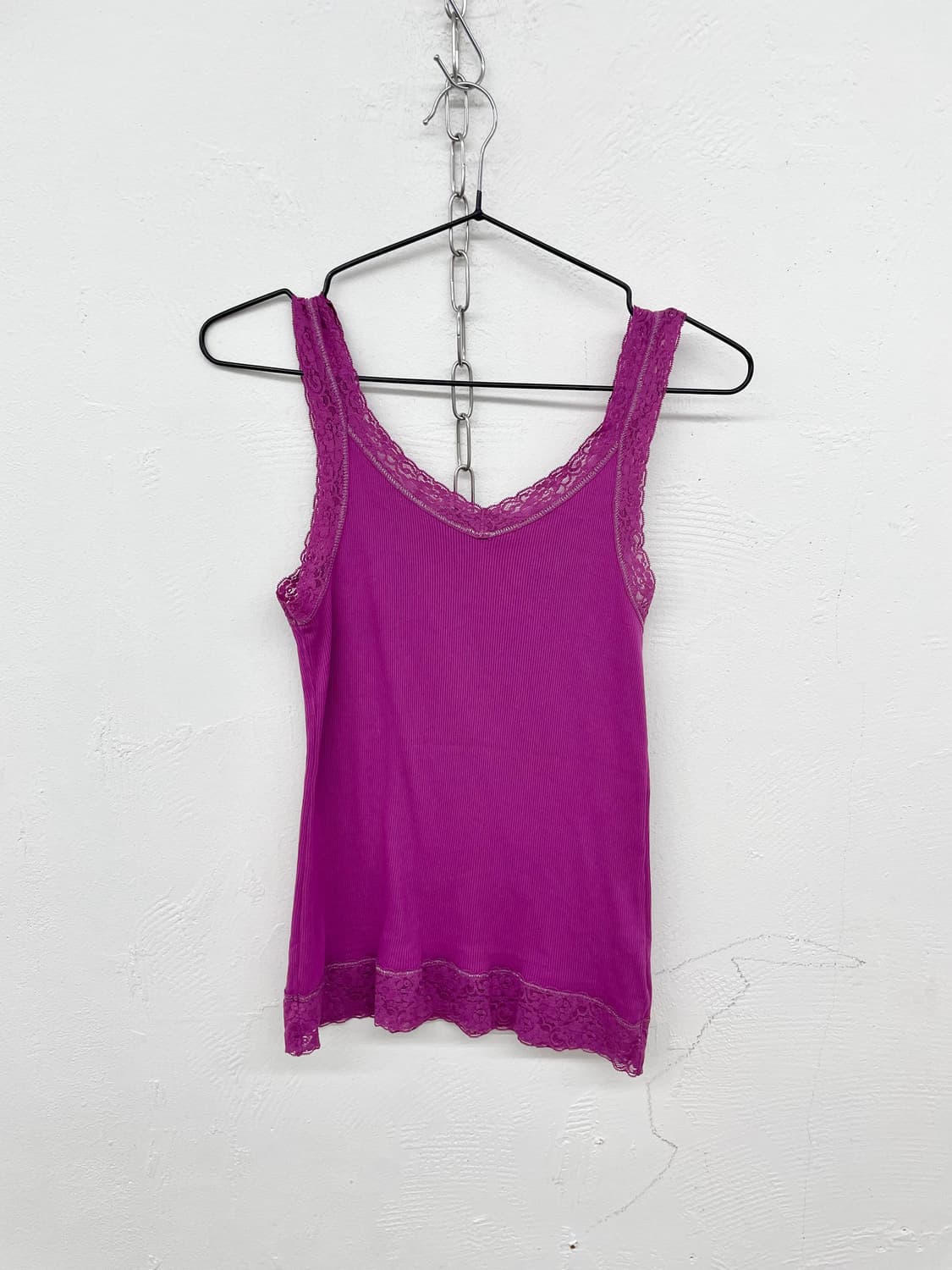 마젠타 골지 레이스 탑 상품이미지4