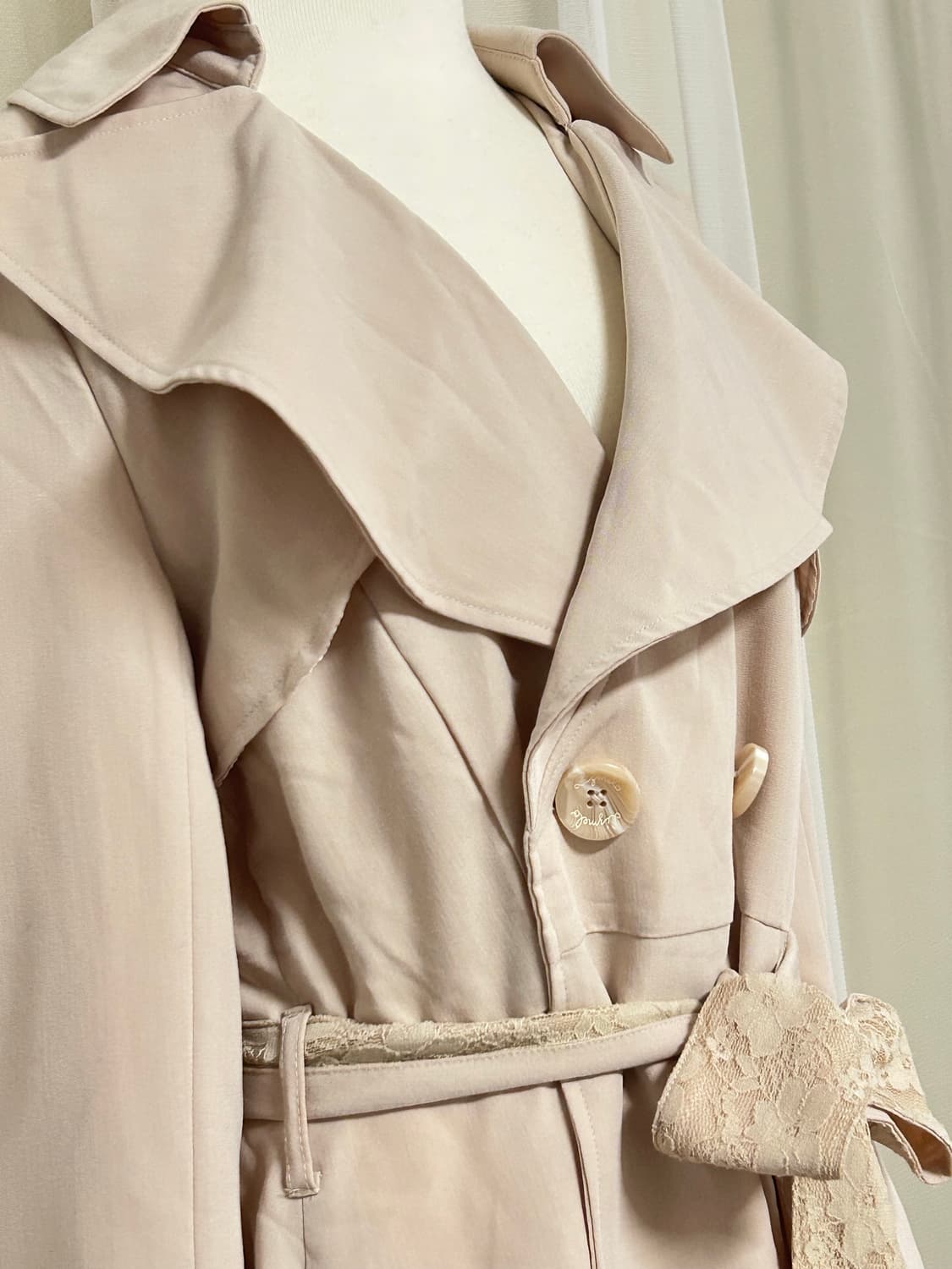 리즈멜로 리본 트렌치코트 히메갸루 상품이미지3