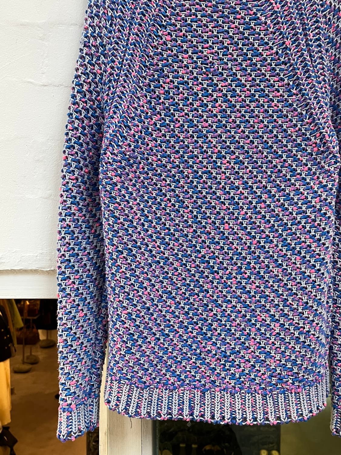 Maje 블루 핑크 라운드 니트 스웨터 1 상품이미지4