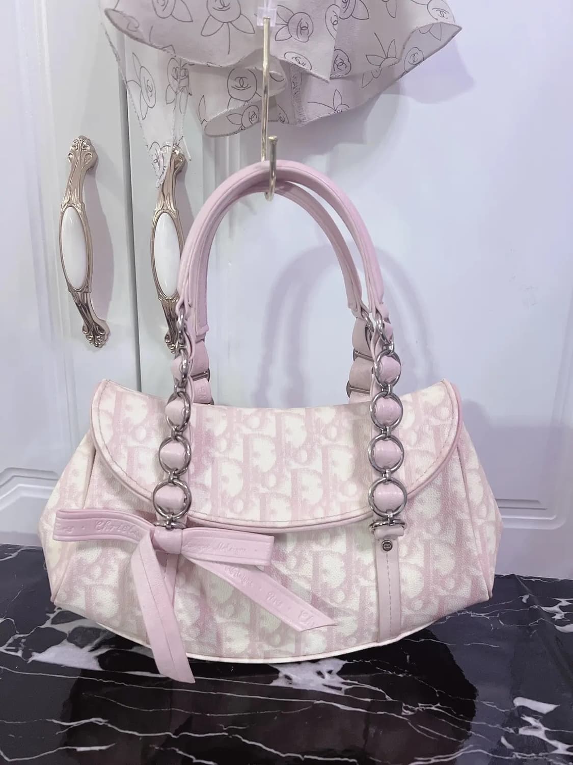 크리스찬 디올 핑크 오블리크 로맨틱 토트백 히메갸루 갸루 상품이미지1