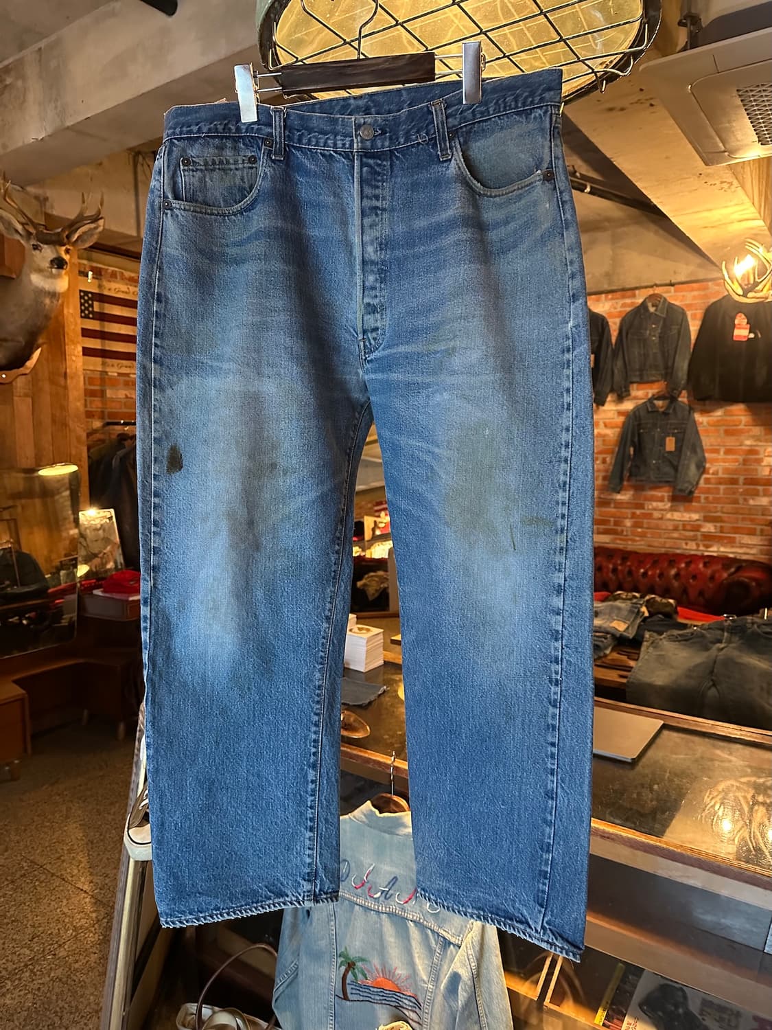 70s USA 빈티지 리바이스 501 66후기 셀비지 데님 팬츠 상품이미지2
