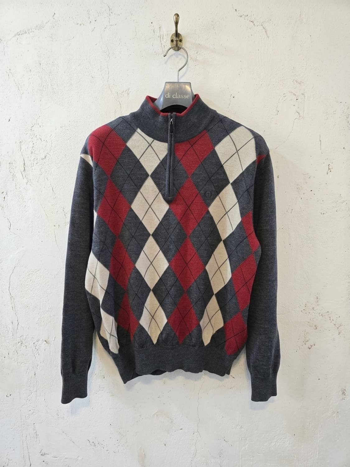 Rogatis 남성 아가일 반집업 니트 100 상품이미지1