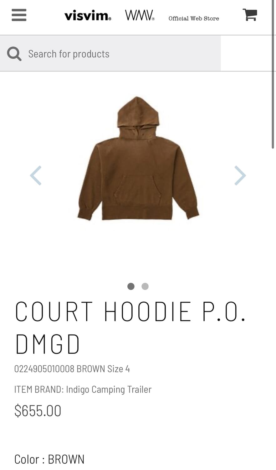비즈빔 가먼트 다이드 후디 Court Hoodie P.O DMGD 상품이미지4