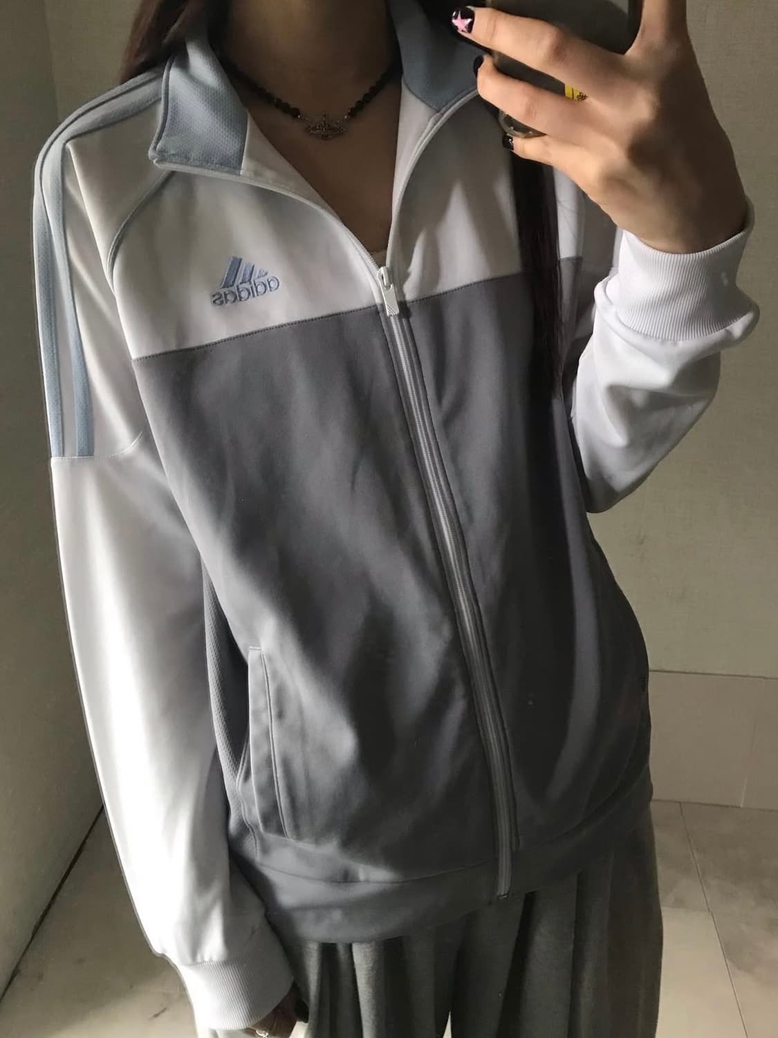 아디다스 하늘 스카이블루 시나모롤 집업 져지 트랙탑 상품이미지3