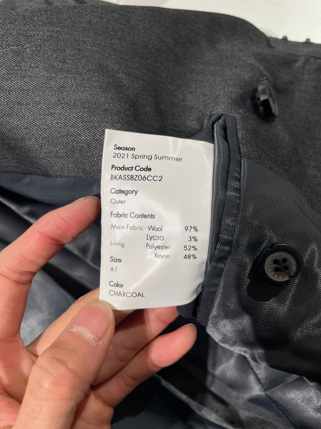 아더에러 21S/S 차콜 후크 플랩포켓 블레이저 상품이미지8