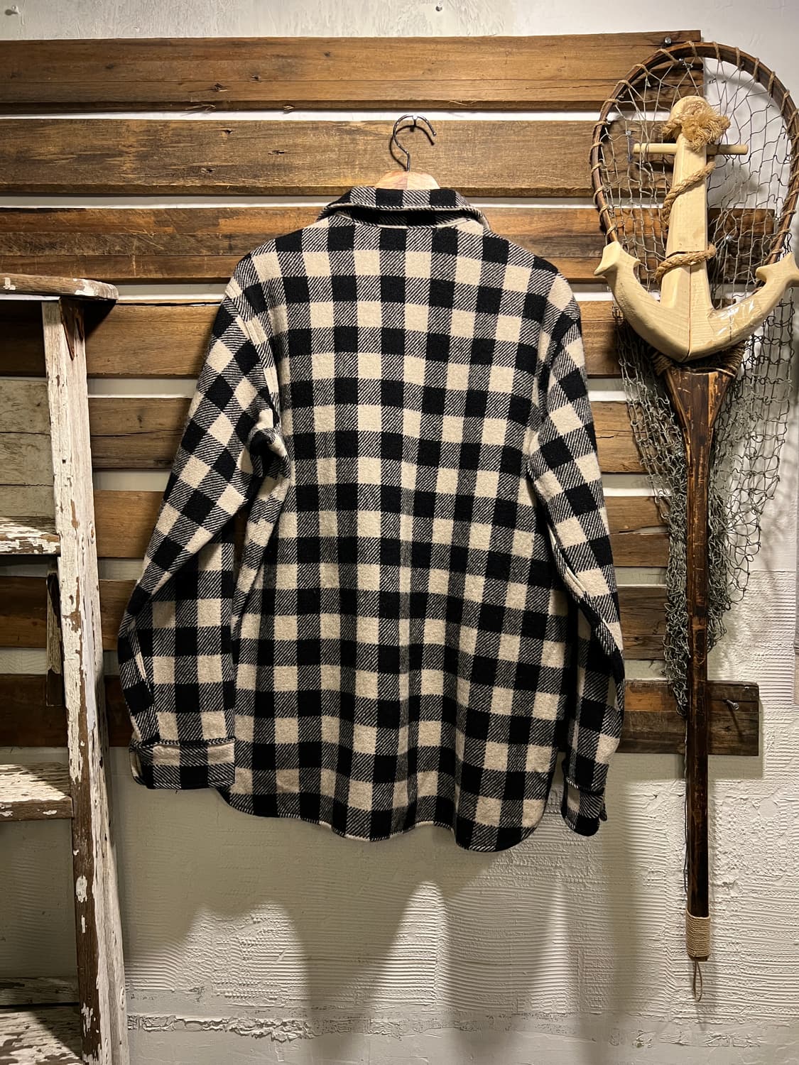 [L]80's 엘엘빈 Made in USA 울 버팔로 체크 셔츠 상품이미지5