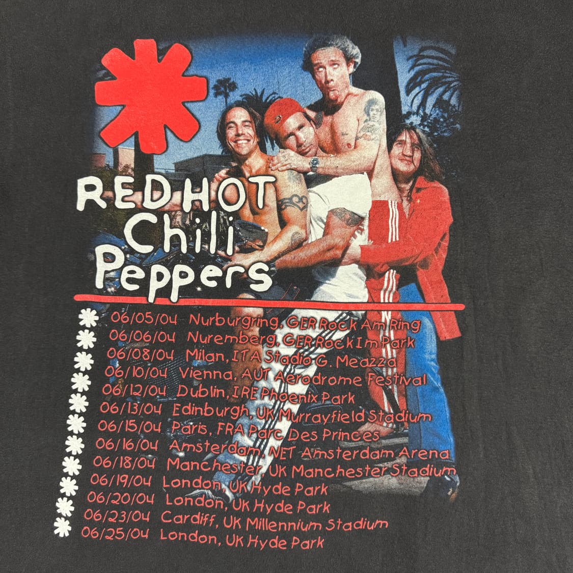 빈티지 2004 레드핫칠리페퍼스 유럽투어 티셔츠 RHCP 상품이미지4