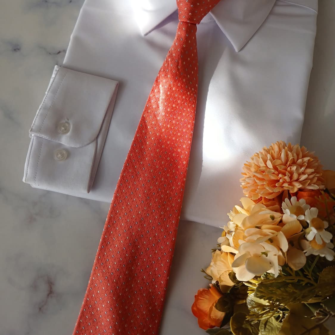 알테아 실크 오렌지 도트 넥타이 8.7cm A+등급 A19532
 상품이미지7